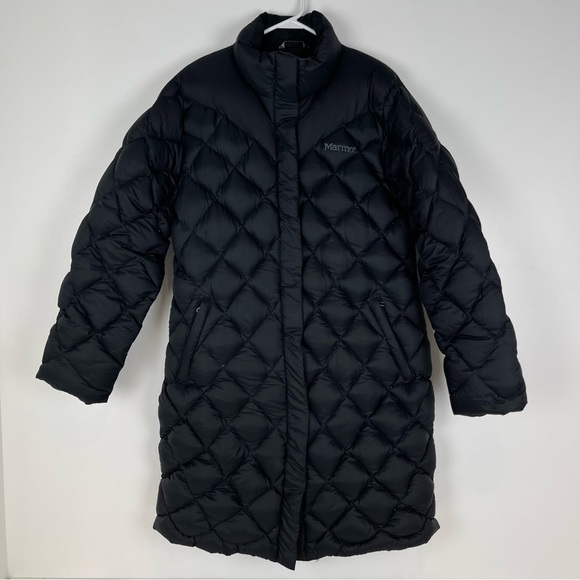 Marmot Jackets & Blazers - Marmot Womens Down Jacket XL Coat 700 Fill Black Feather Puffer Parka Quilted
